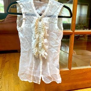 Cynthia Steffe sheer sleeveless blouse.